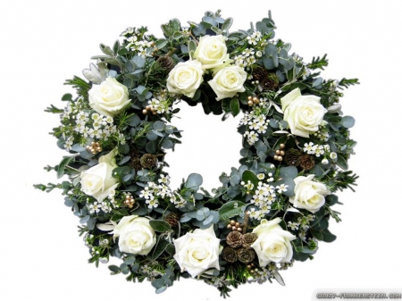 White Rose Christmas Wreath